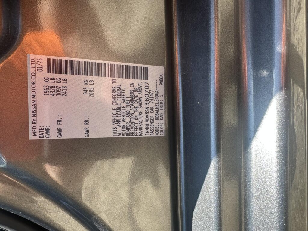 2025 NISSAN ALTIMA SEAT BELT FRONT - 1004676263