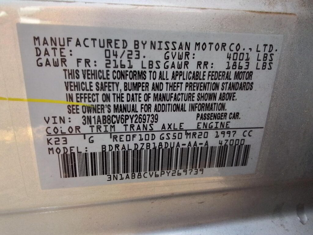 2023 NISSAN SENTRA SIDE VIEW MIRROR - 1004667722